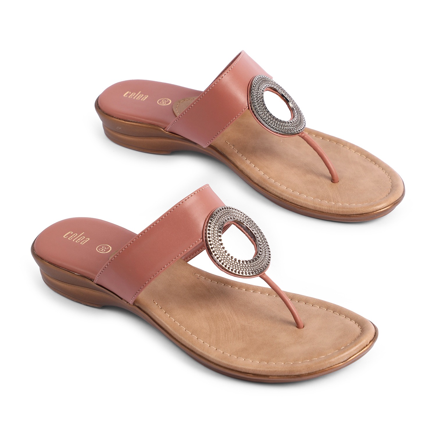 Womens Peach  Casual Flat