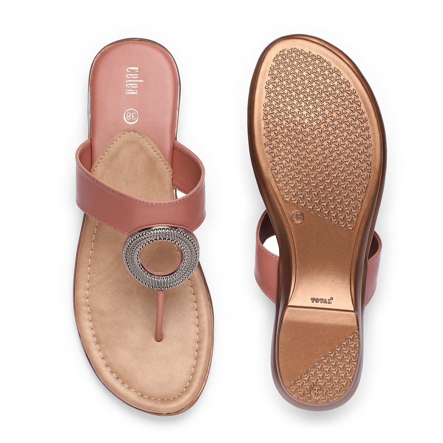 Womens Peach  Casual Flat