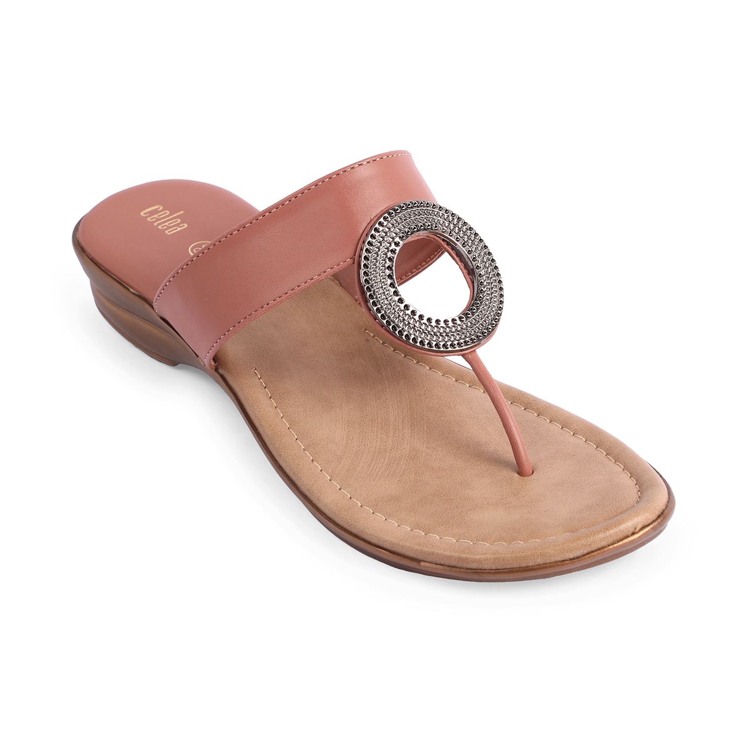 Womens Peach  Casual Flat