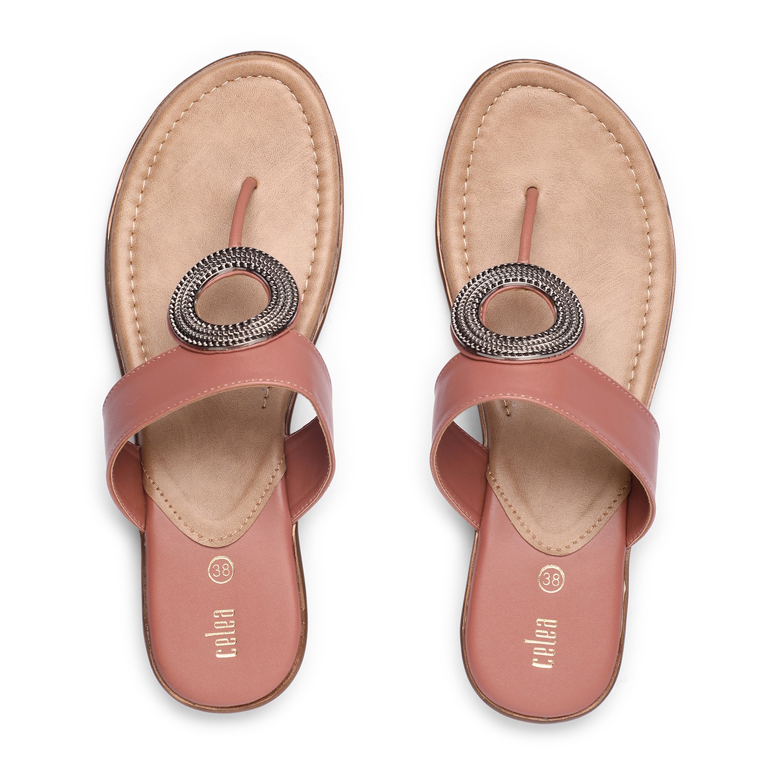 Womens Peach  Casual Flat