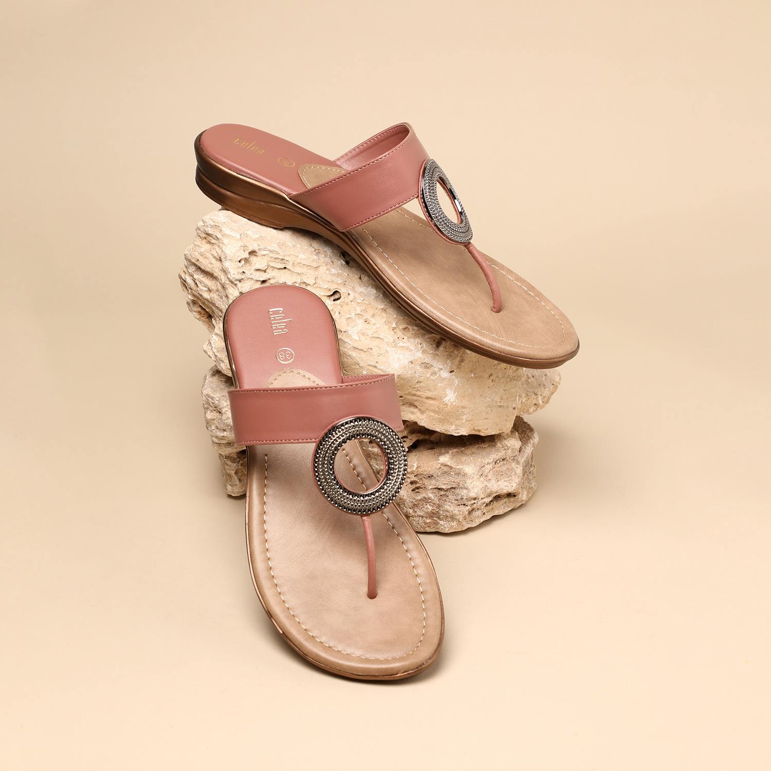 Womens Peach  Casual Flat