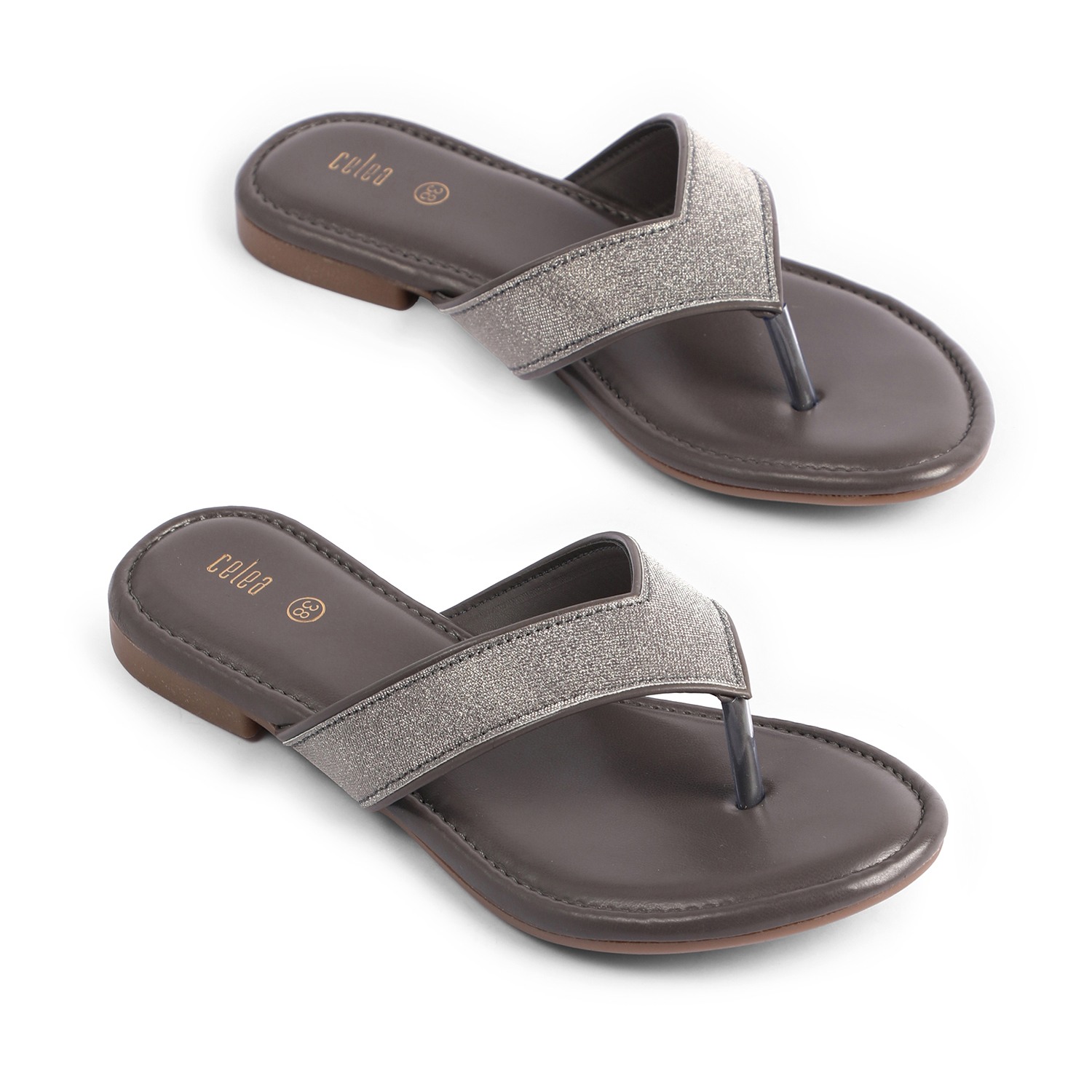 Womens Grey  Casual Flat