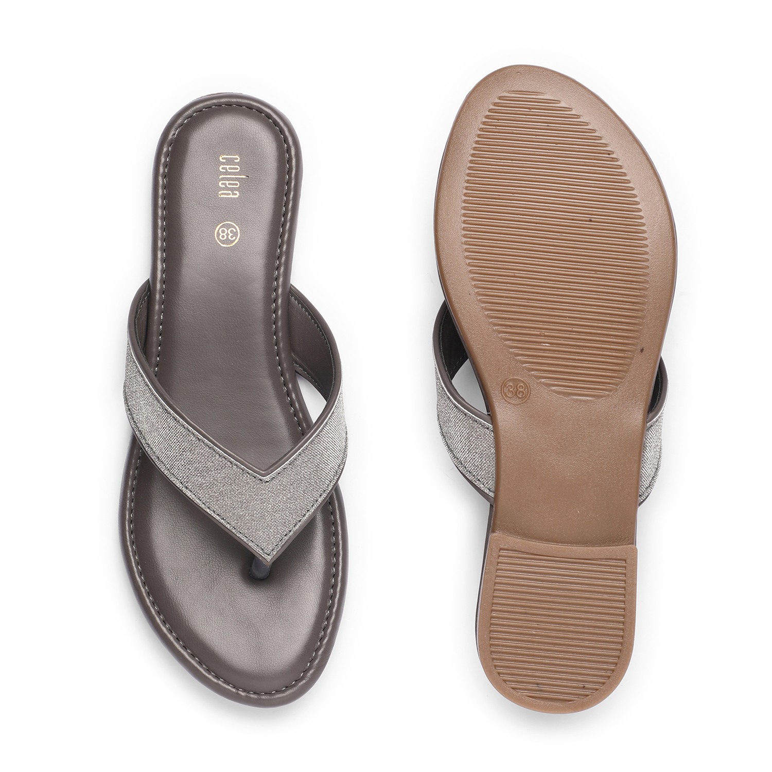 Womens Grey  Casual Flat