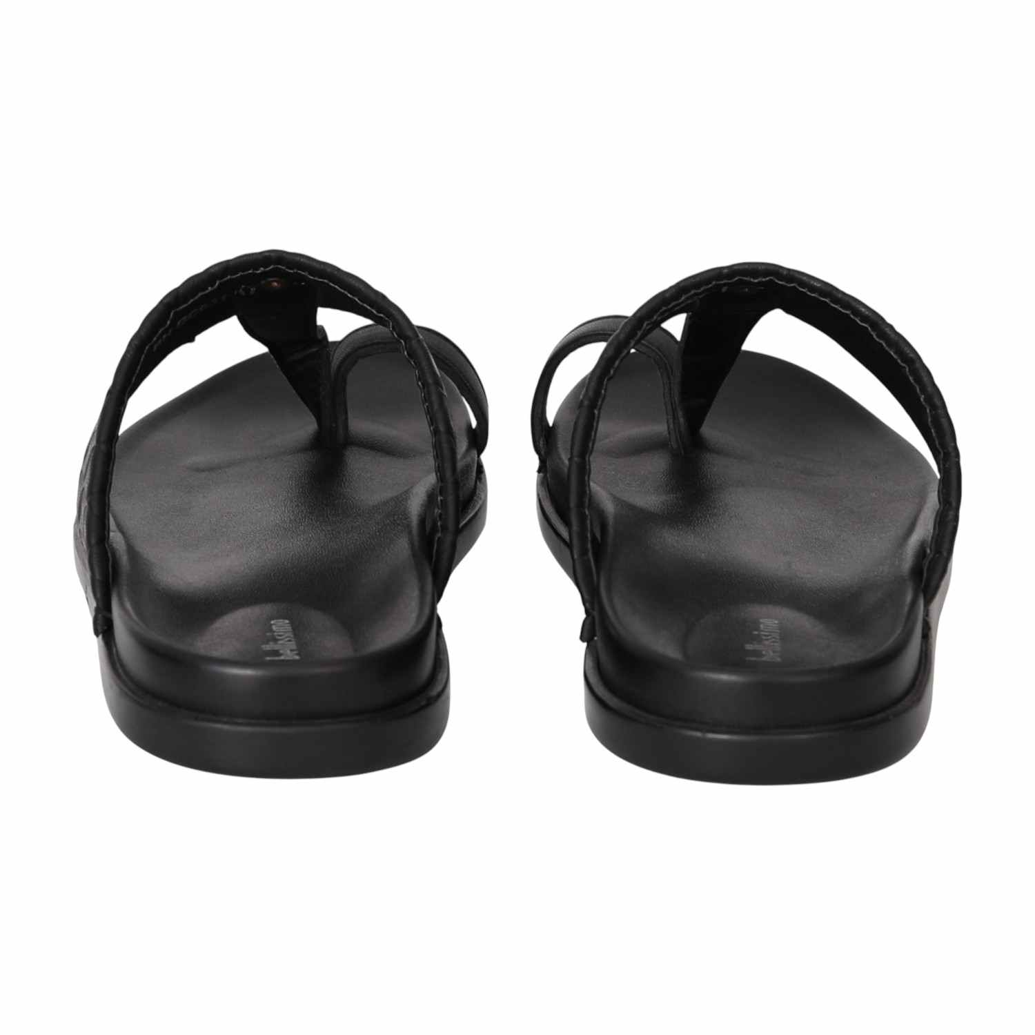 Men Black Quilted Strap Sandals