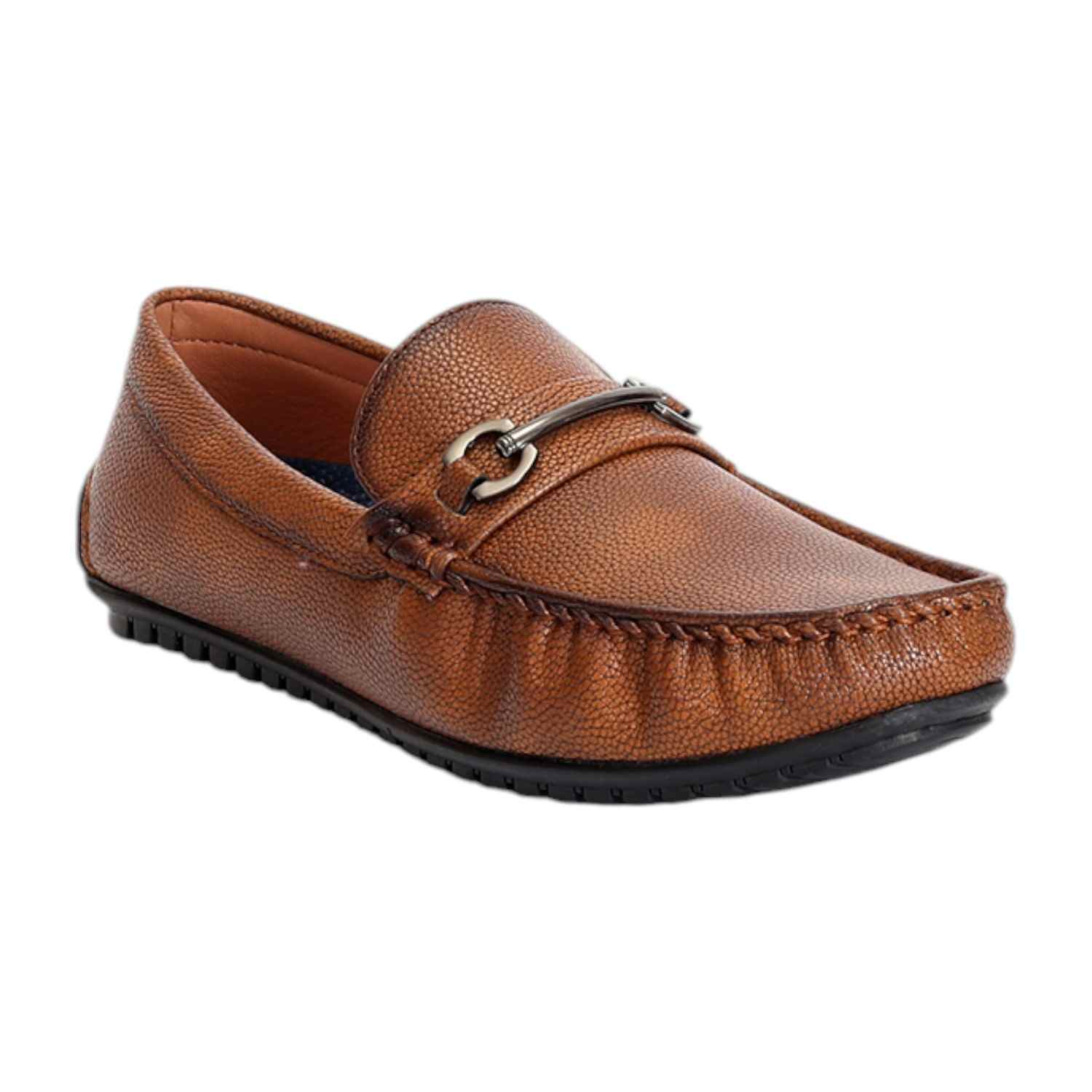 Men Tan Formal Slip-on Shoes