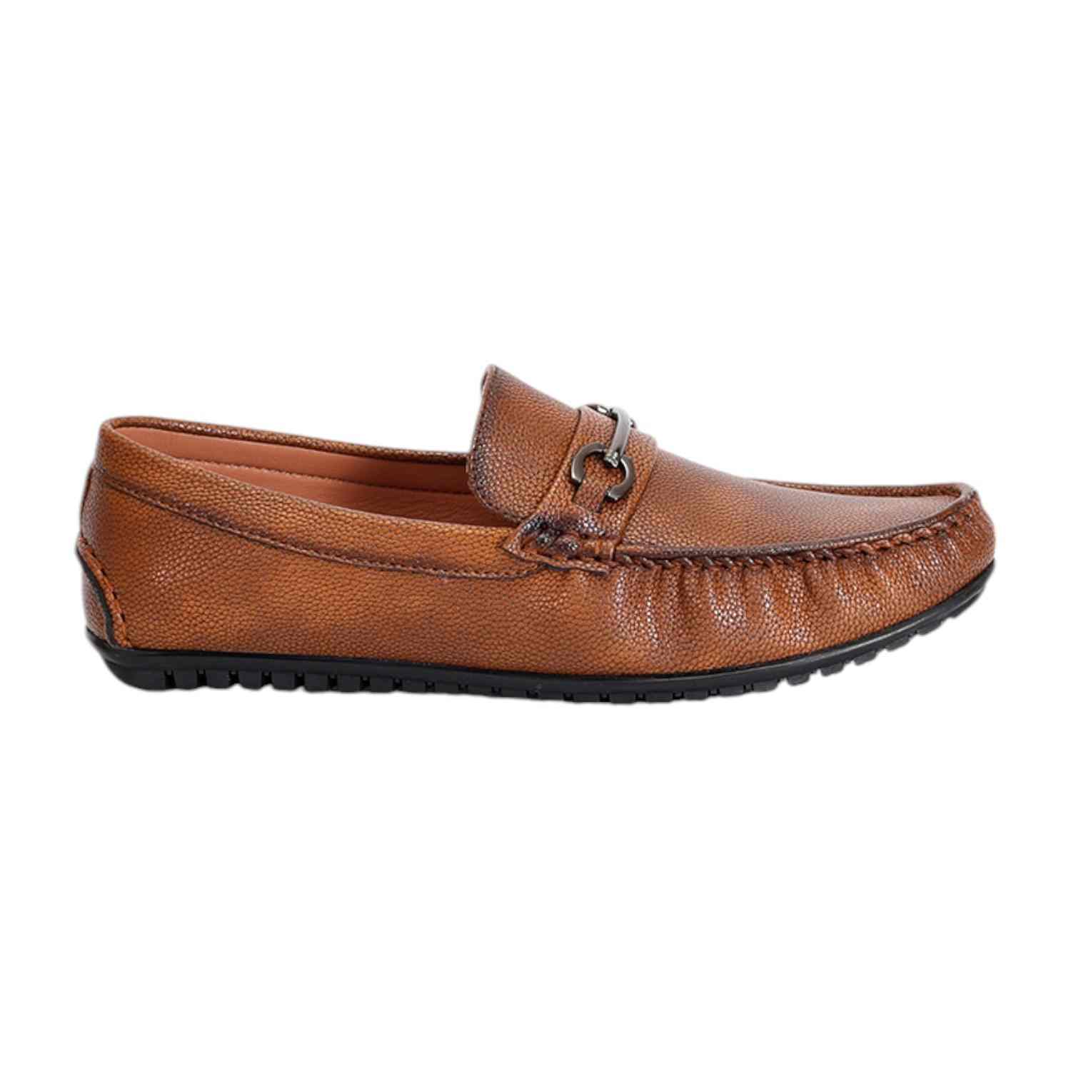 Men Tan Formal Slip-on Shoes