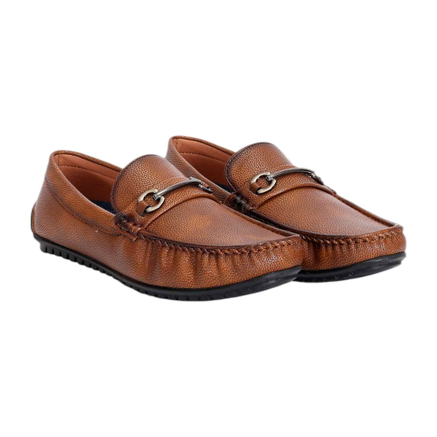 Men Tan Formal Slip-on Shoes