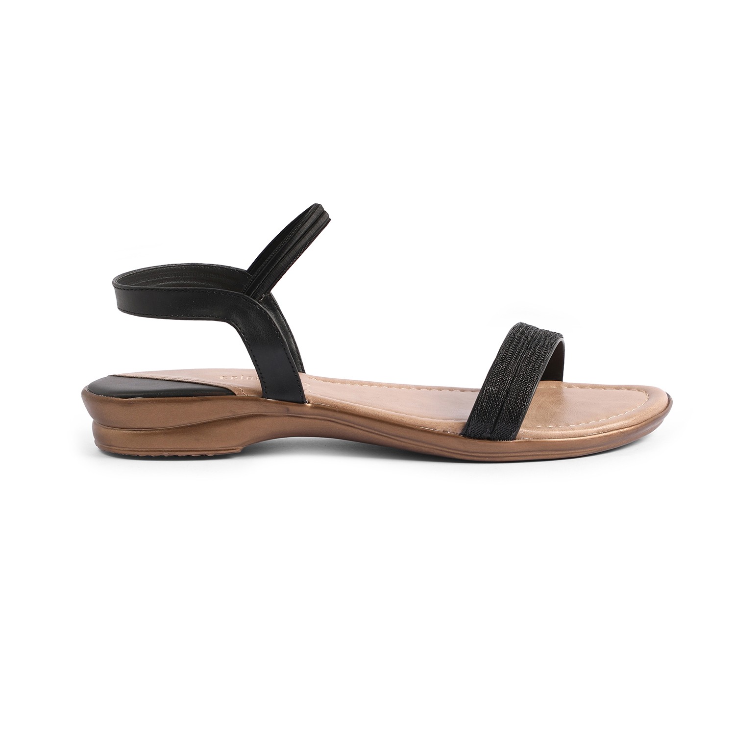 Womens Black Fashion Flat Sandals