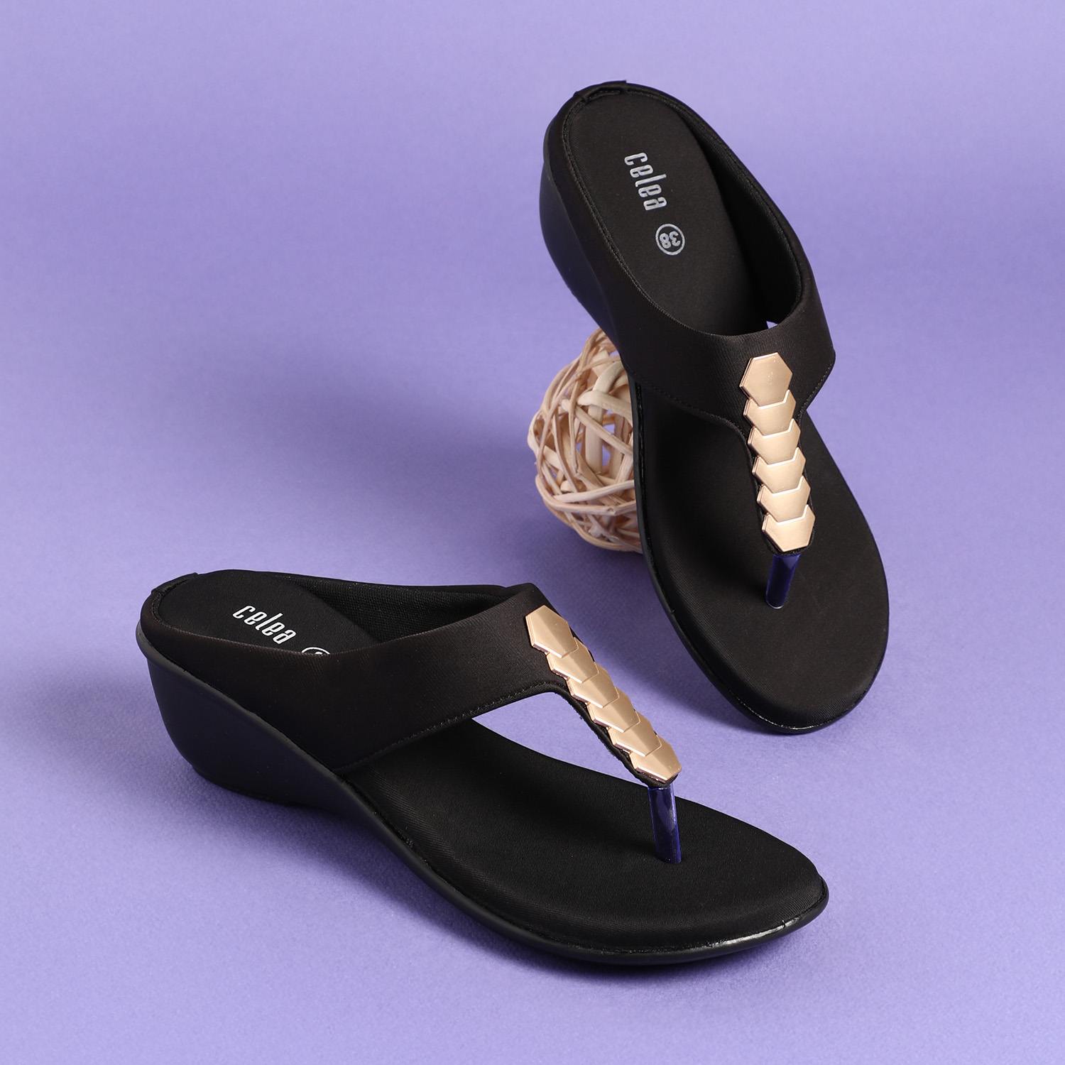 Womens Black Wedges Casual Wedges