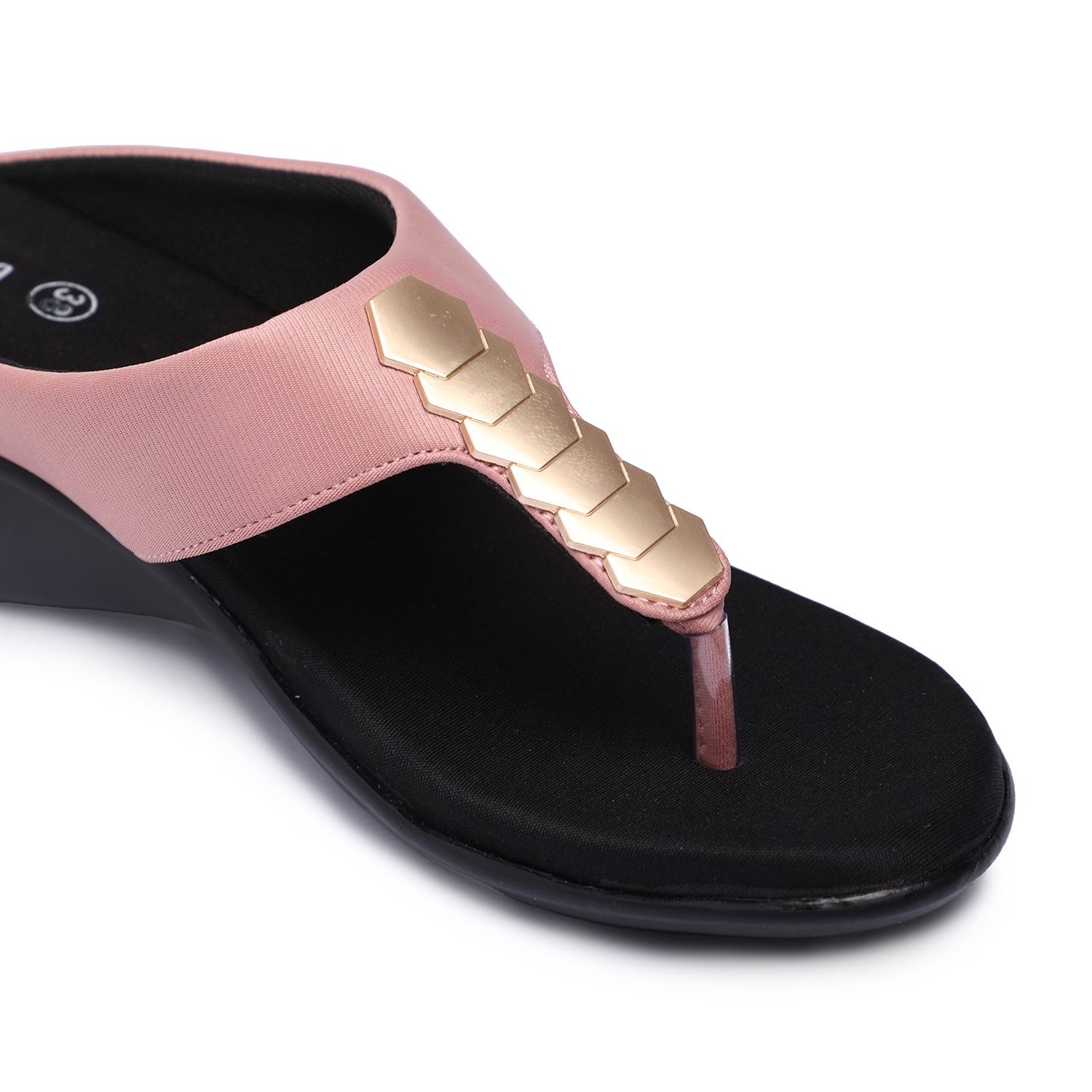 Women Pink Detailed Strap Casual Wedges