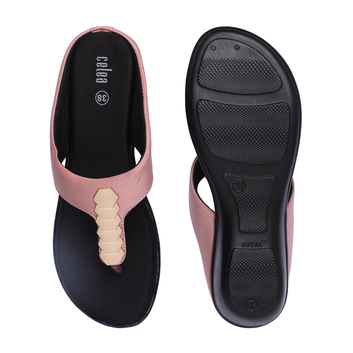 Women Pink Detailed Strap Casual Wedges