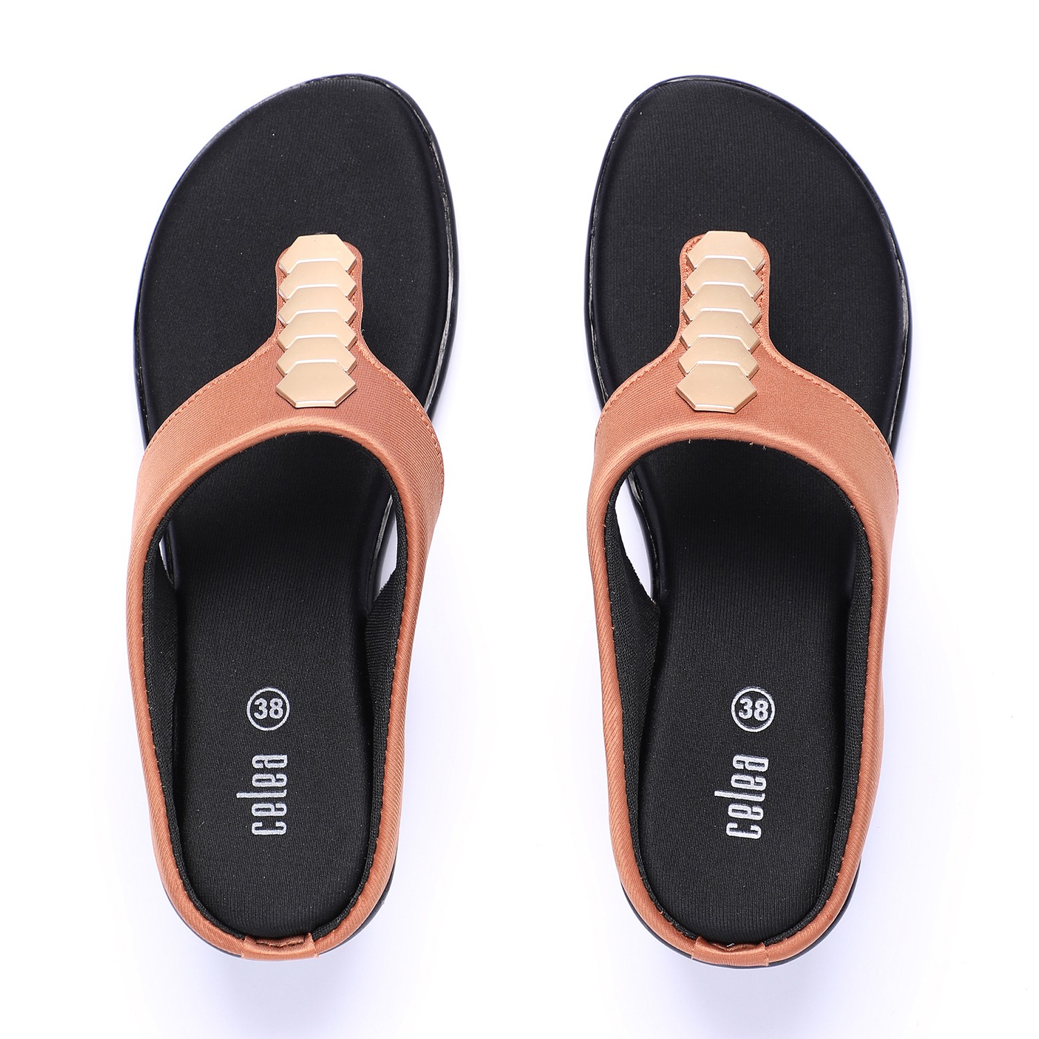 Women Tan Detailed Strap Casual Wedges