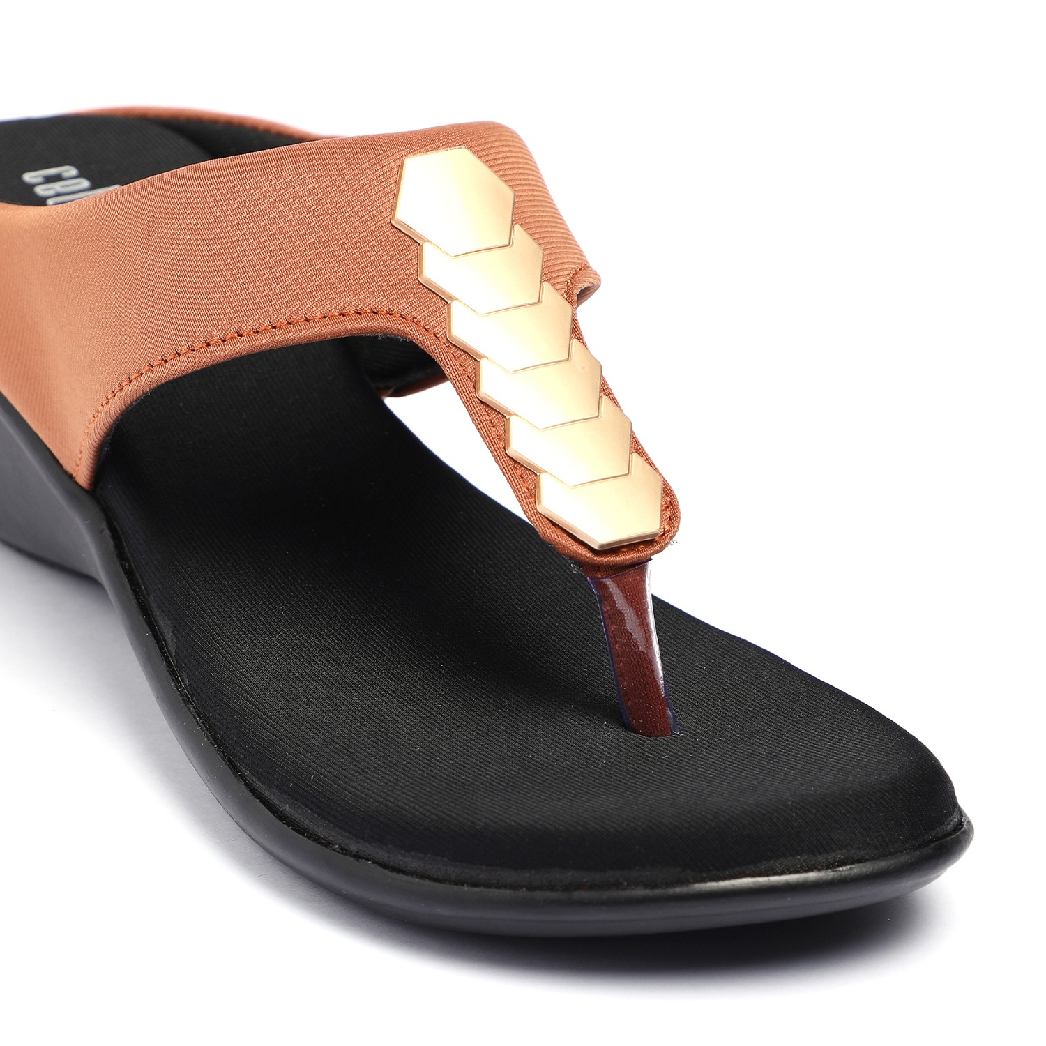 Women Tan Detailed Strap Casual Wedges