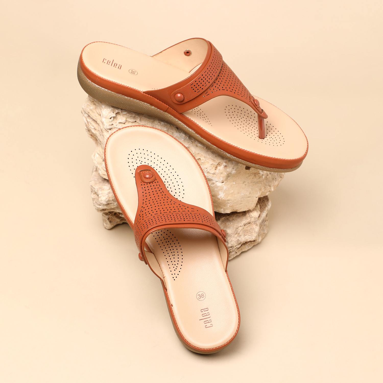 Womens Tan  Casual Flat