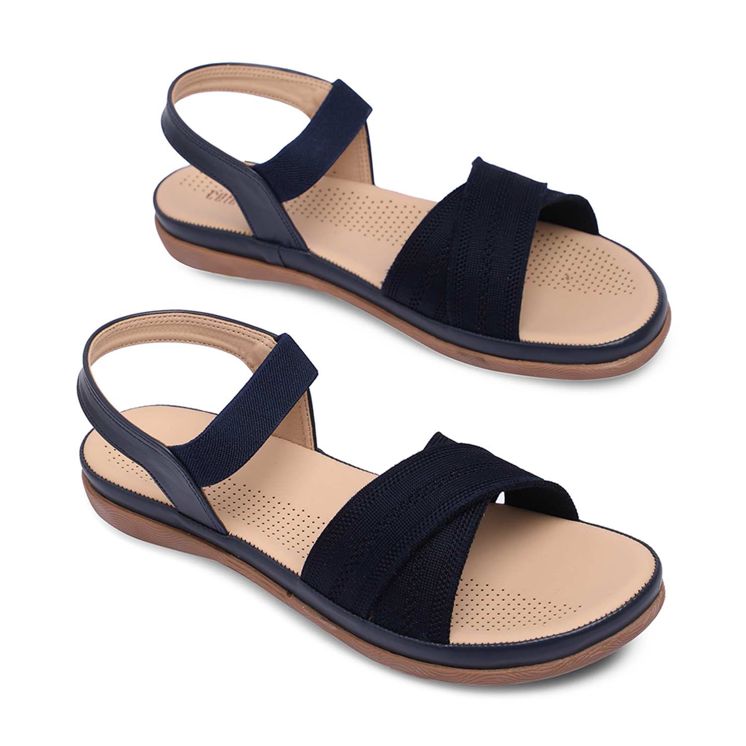 Women Navy Blue Casual Sandals