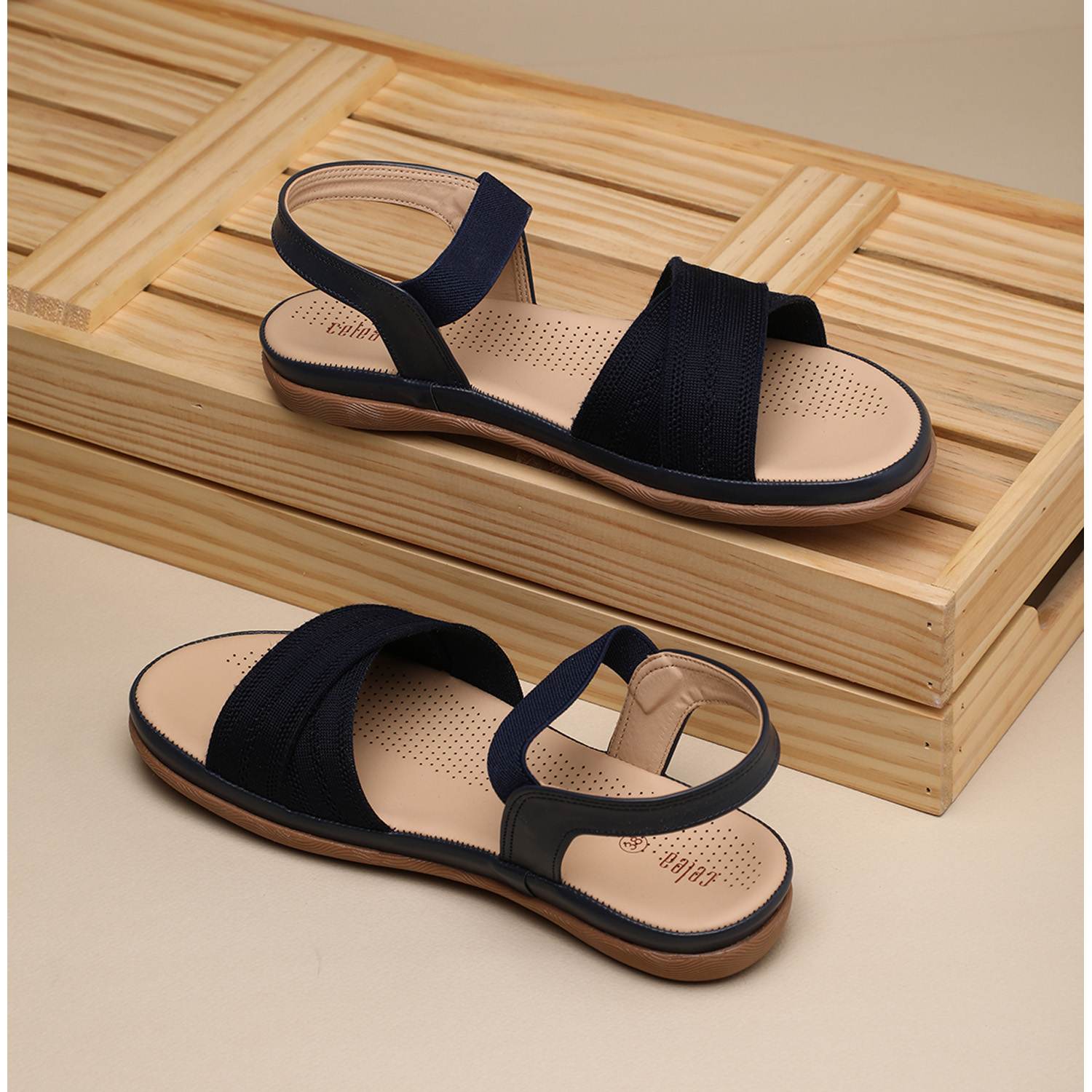Women Navy Blue Casual Sandals