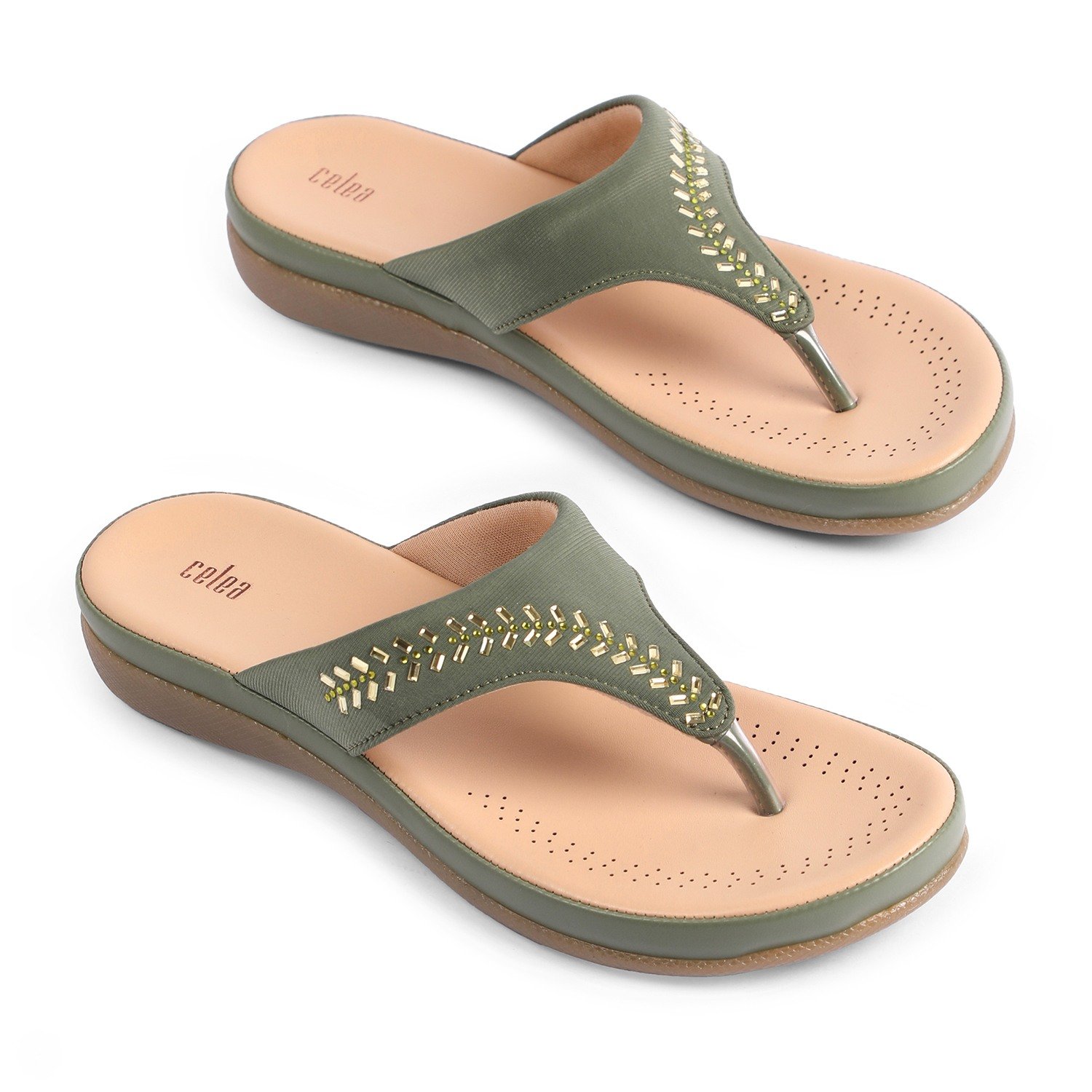 Womens Mehendi  Fashion Flat