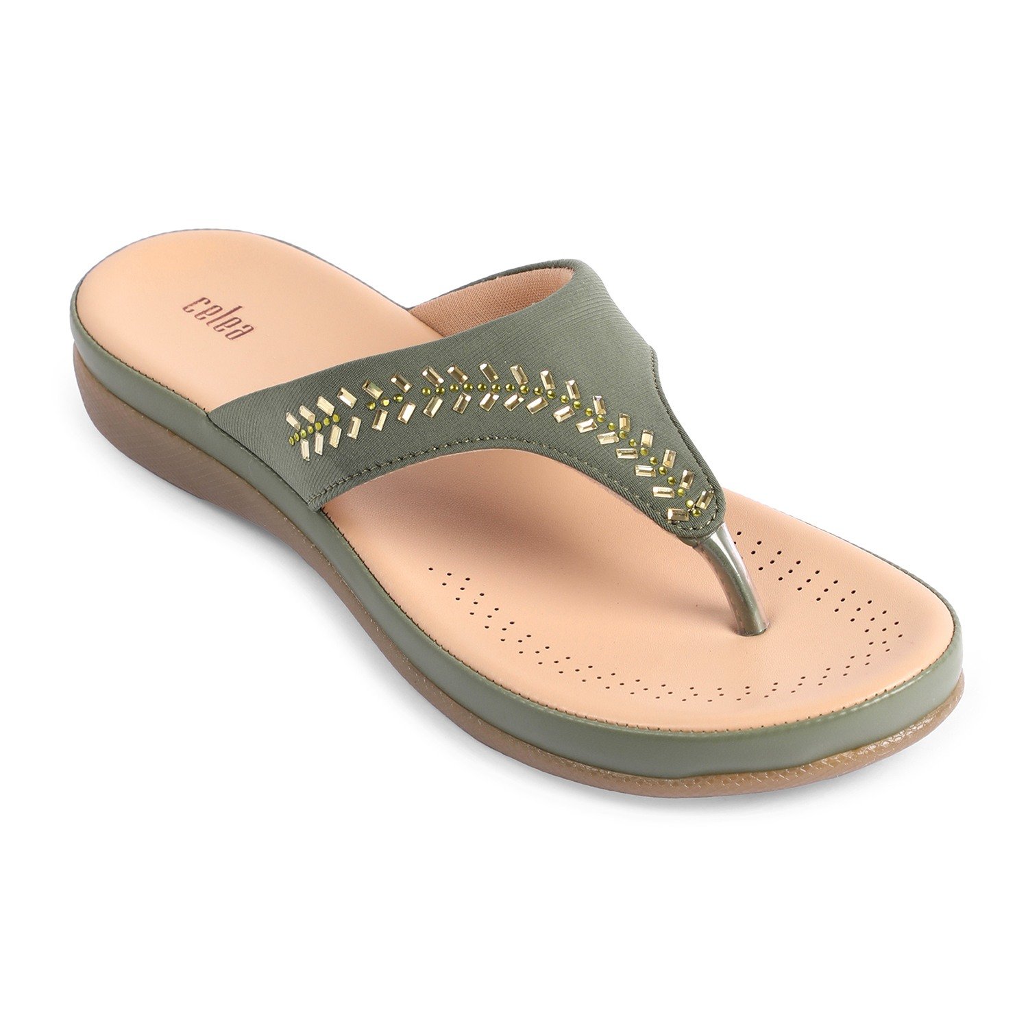 Womens Mehendi  Fashion Flat