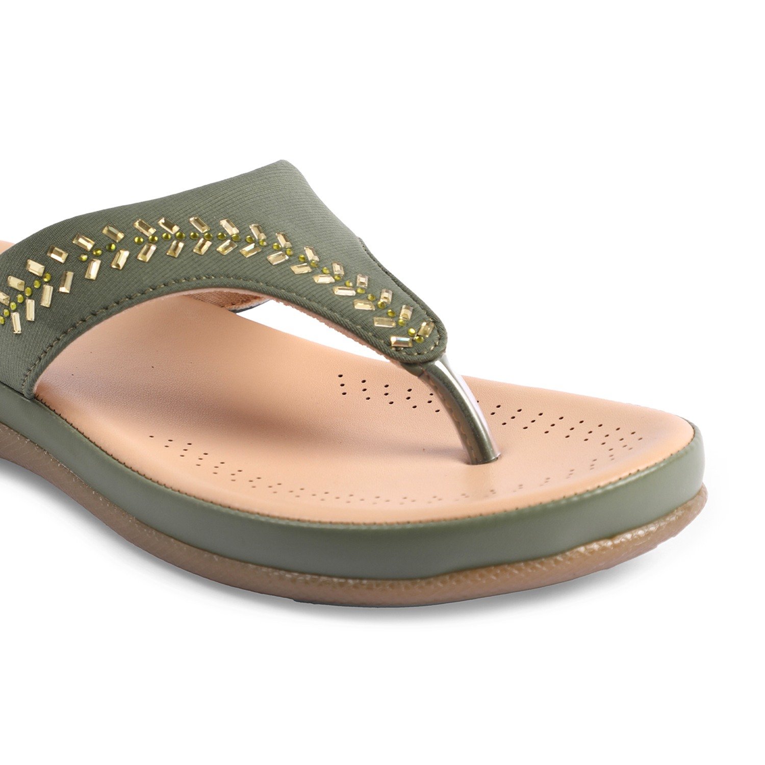 Womens Mehendi  Fashion Flat