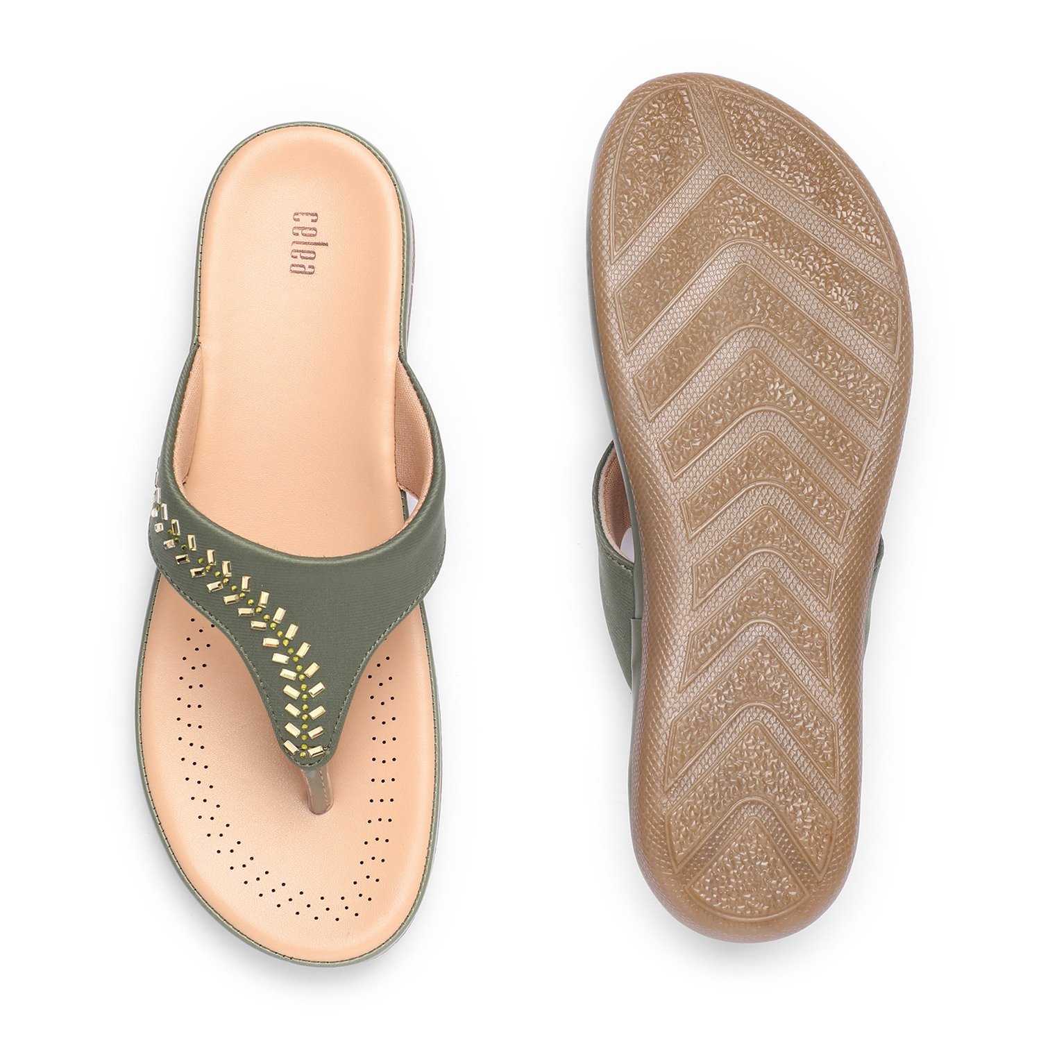Womens Mehendi  Fashion Flat