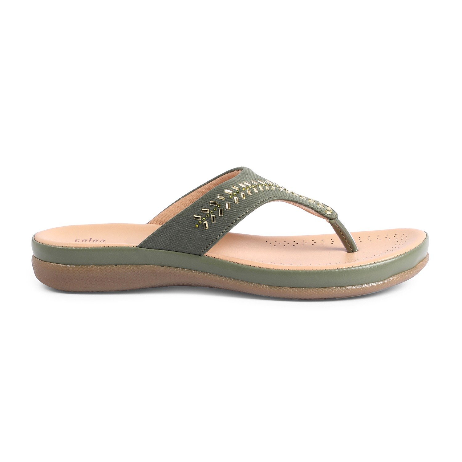 Womens Mehendi  Fashion Flat