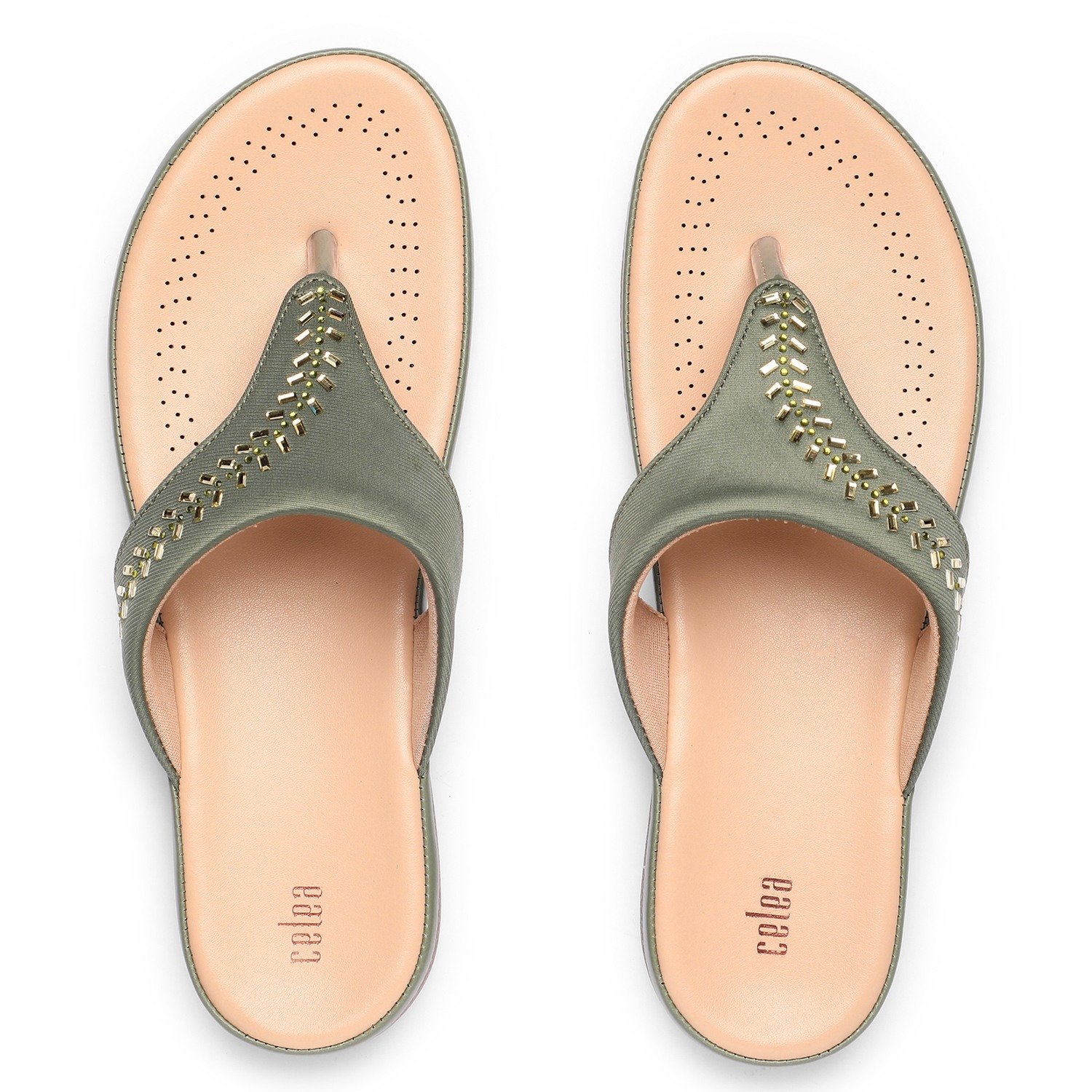 Womens Mehendi  Fashion Flat