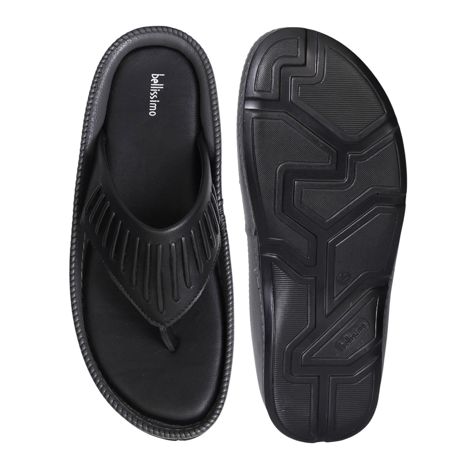 Men's Black Comfort Thong Sandals