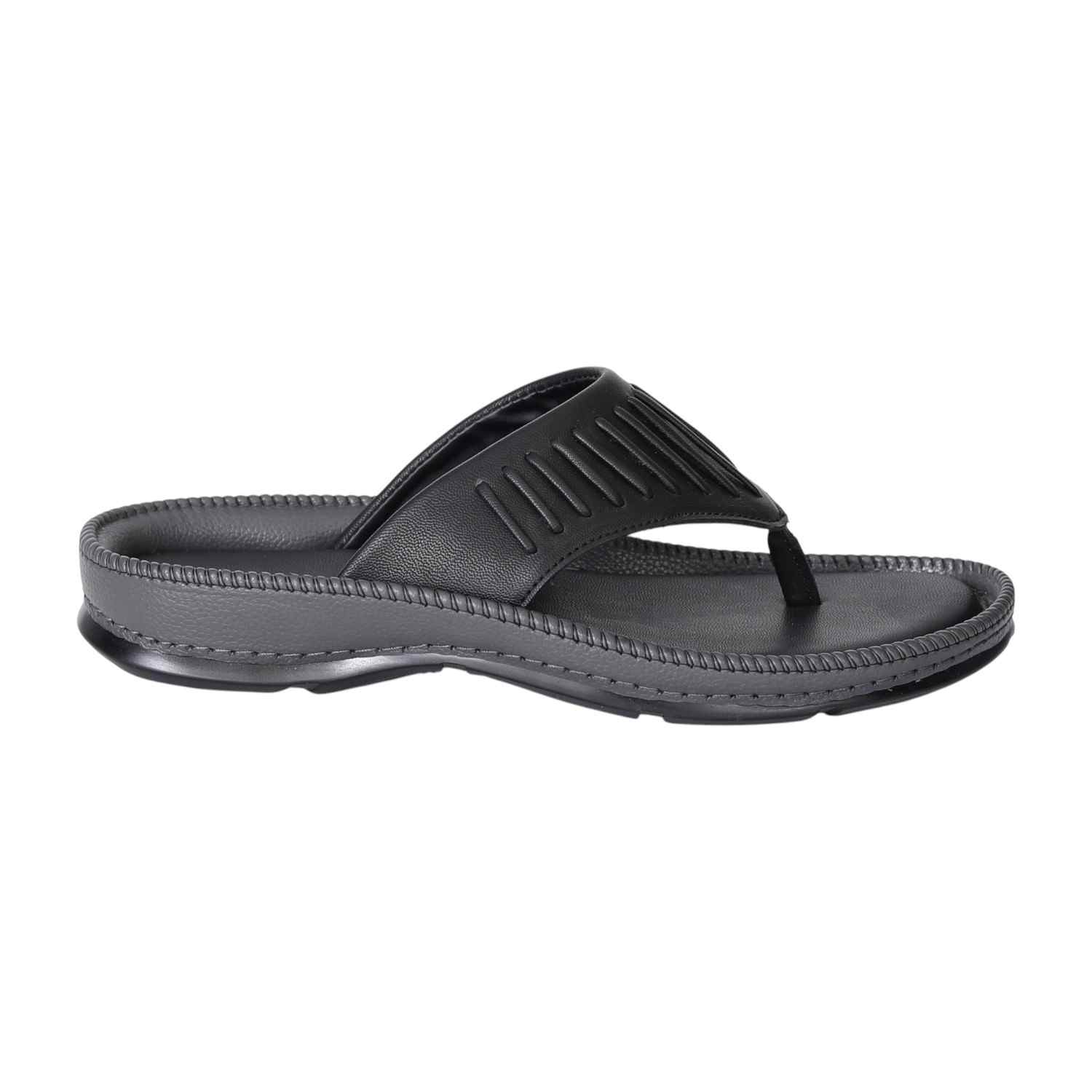 Men's Black Comfort Thong Sandals