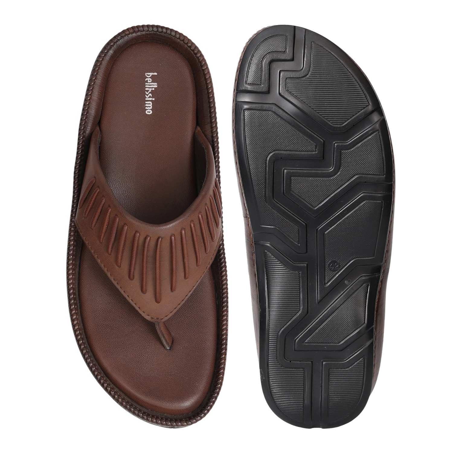 Men Brown FlowLine Thong Sandals