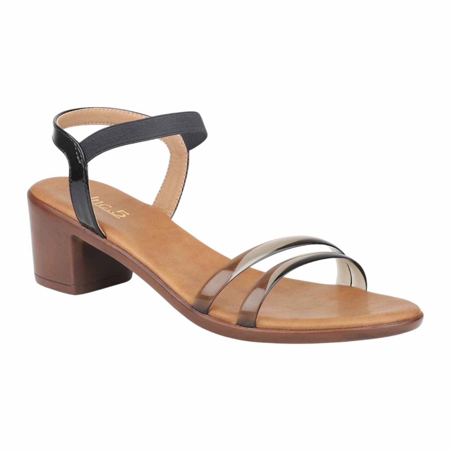 Inc.5 | Women Elegant Black & Clear Strap Block Heel Sandals|0