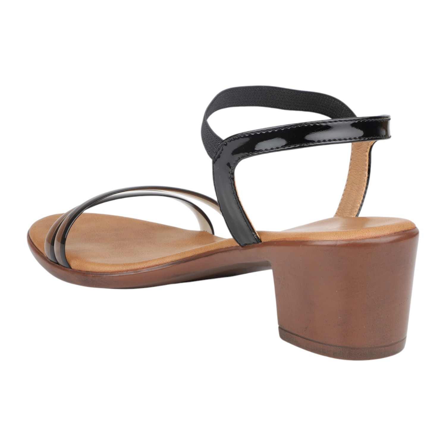 Inc.5 | Women Elegant Black & Clear Strap Block Heel Sandals|1