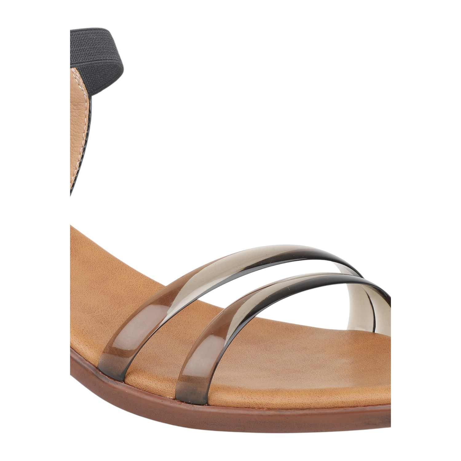 Inc.5 | Women Elegant Black & Clear Strap Block Heel Sandals|4
