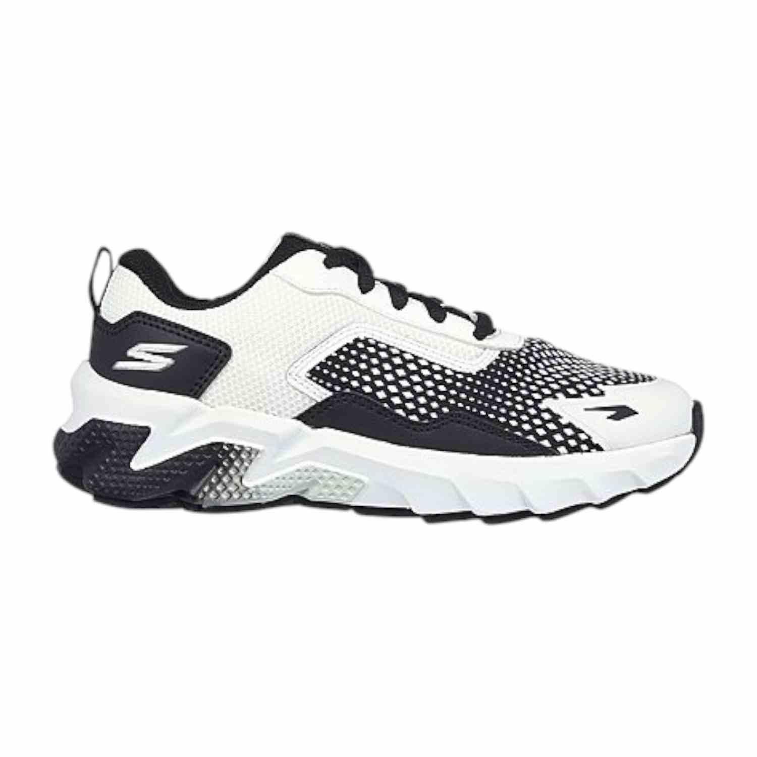 White-Black Boys Elite Sport Tread-Mega-Pace Running Shoes