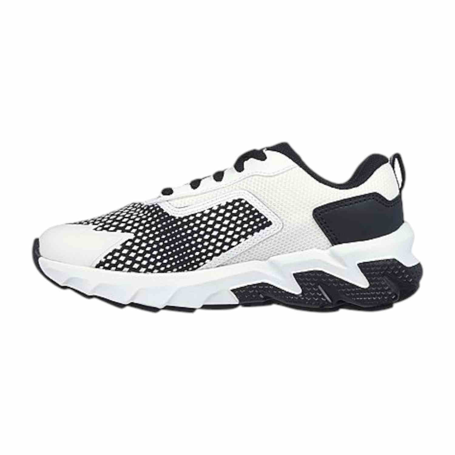 White-Black Boys Elite Sport Tread-Mega-Pace Running Shoes