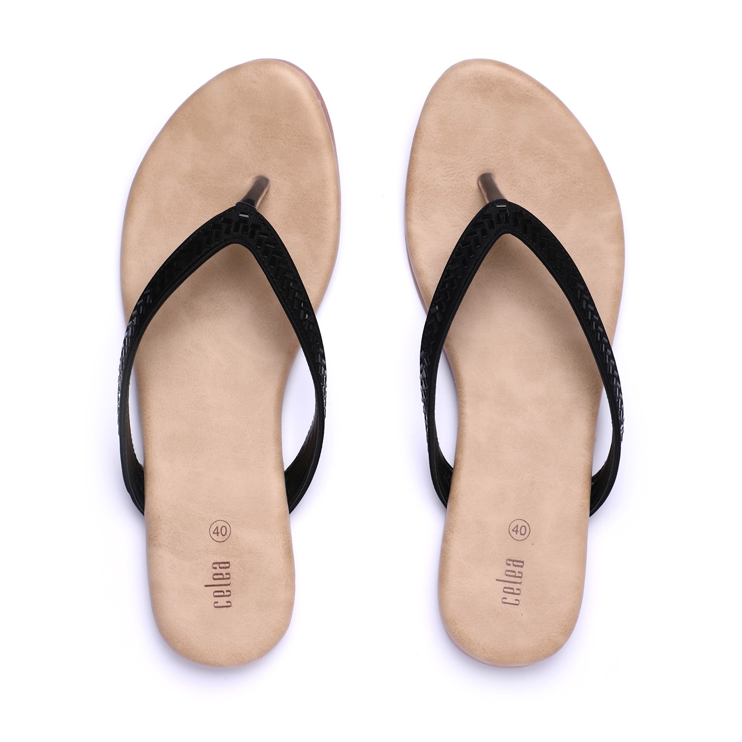 Women Black Stone embellished Casual Flats