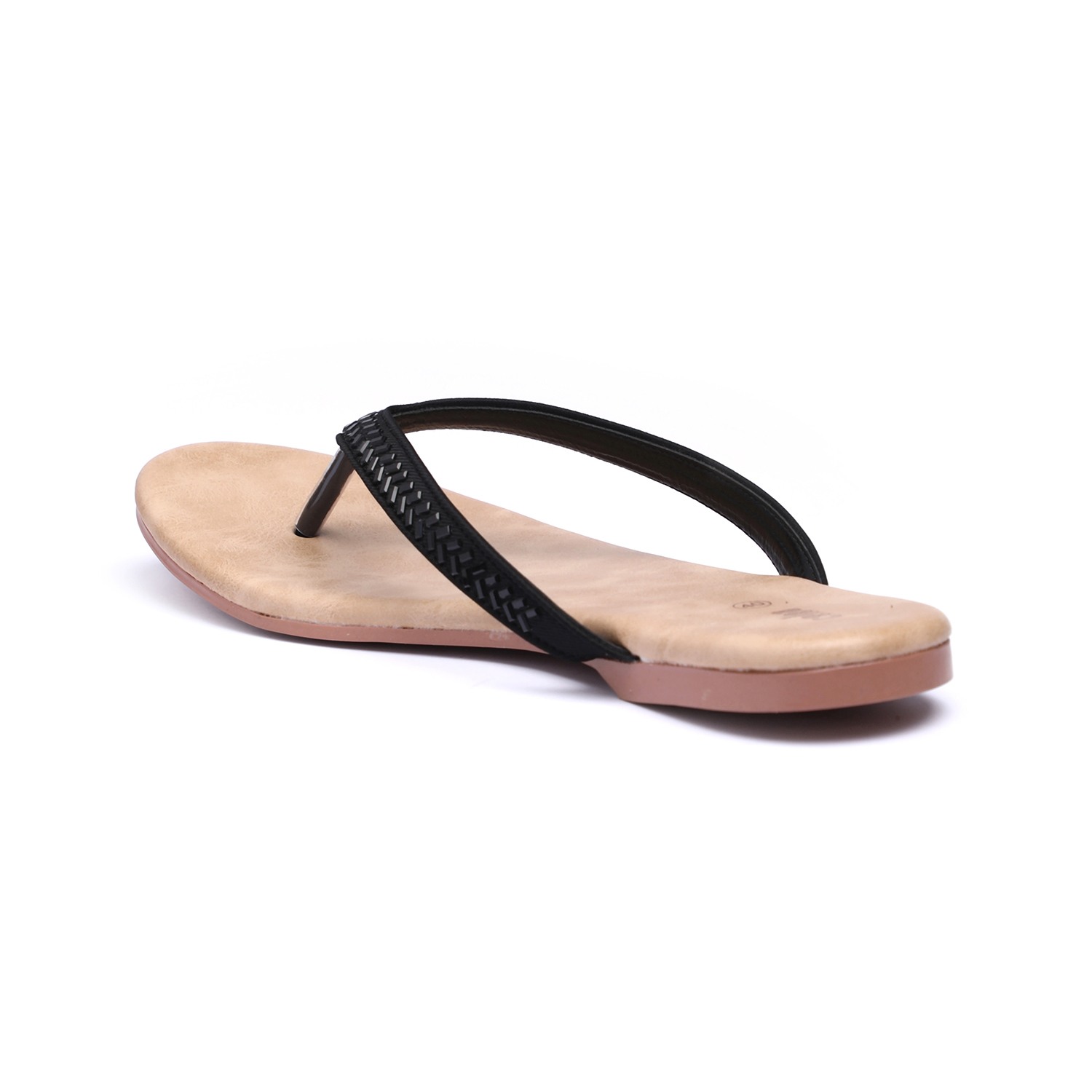 Women Black Stone embellished Casual Flats