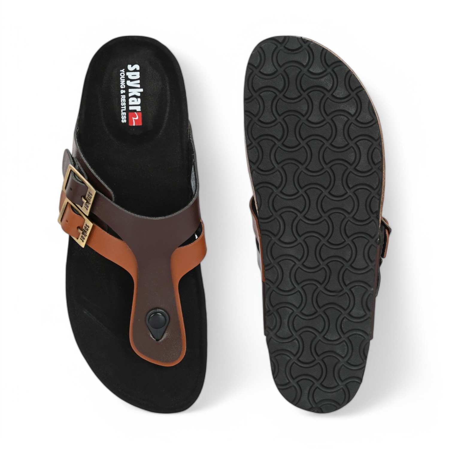 Riggo Men Brown-Tan Comfort Sandals