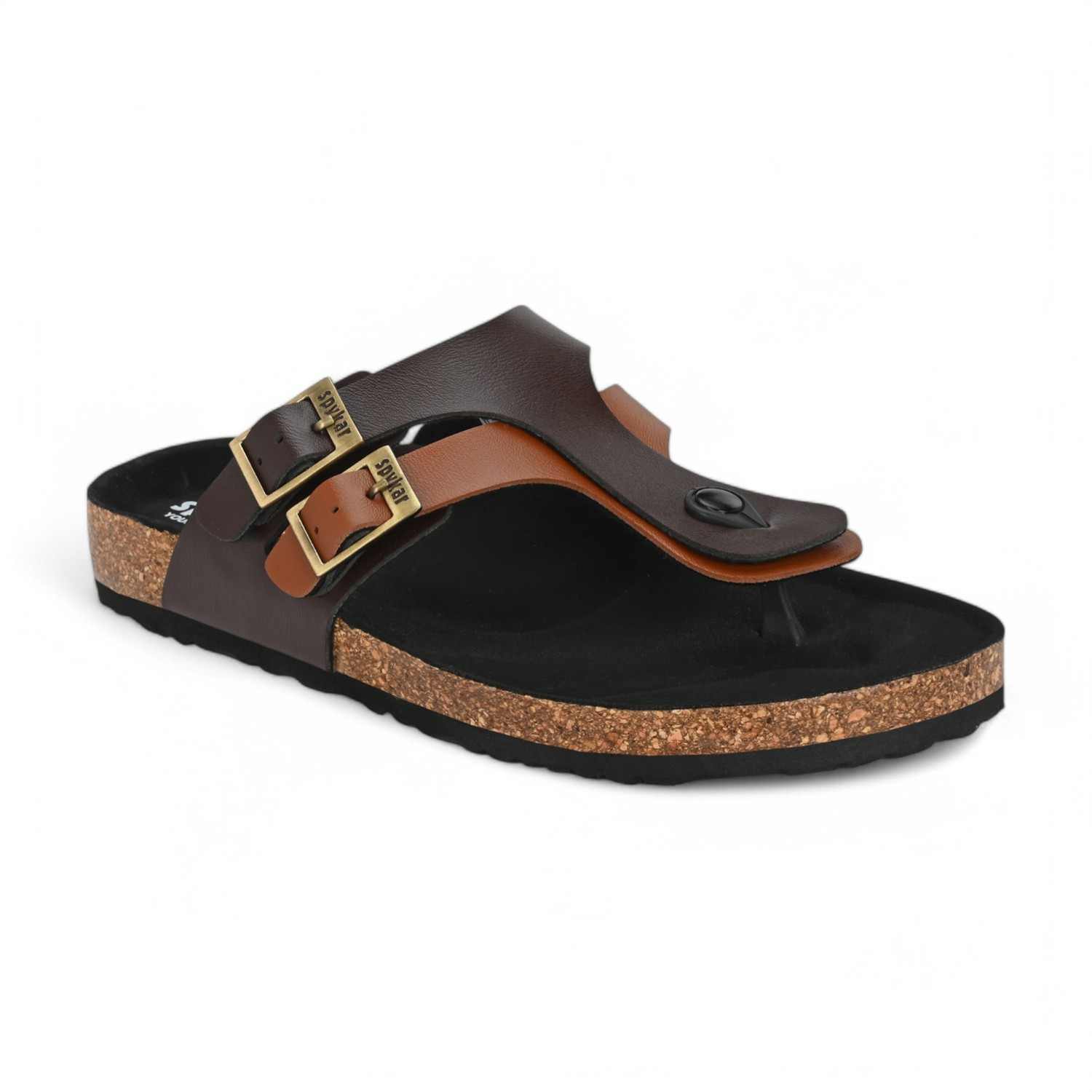 Riggo Men Brown-Tan Comfort Sandals