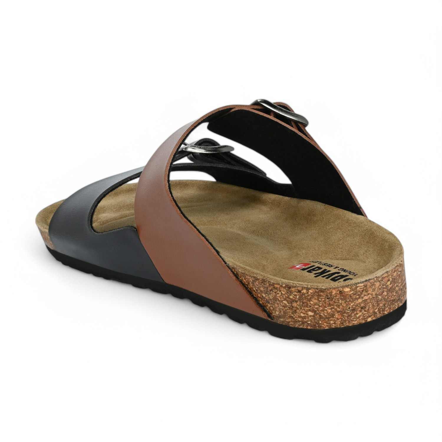 Rodol Men Black-Tan Comfort Sandals