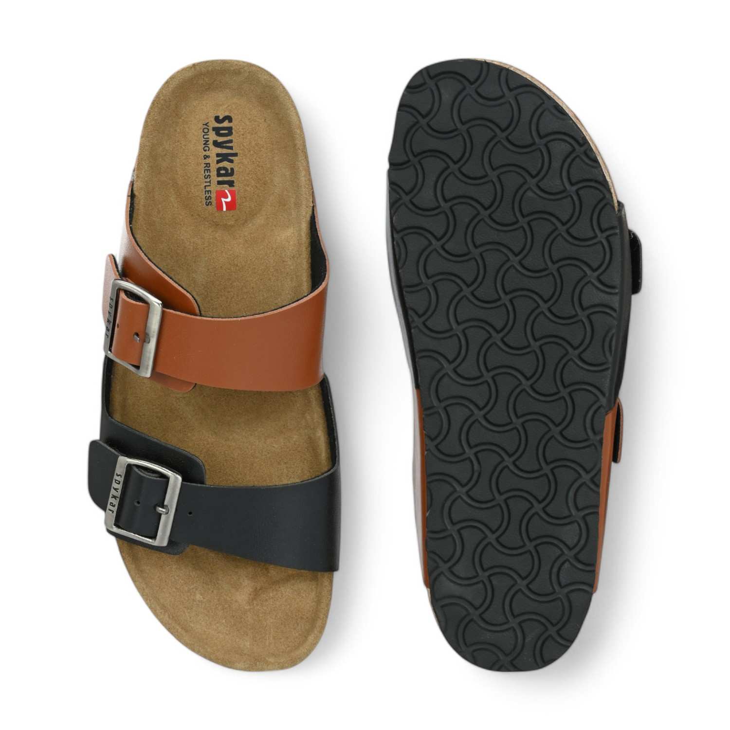 Rodol Men Black-Tan Comfort Sandals