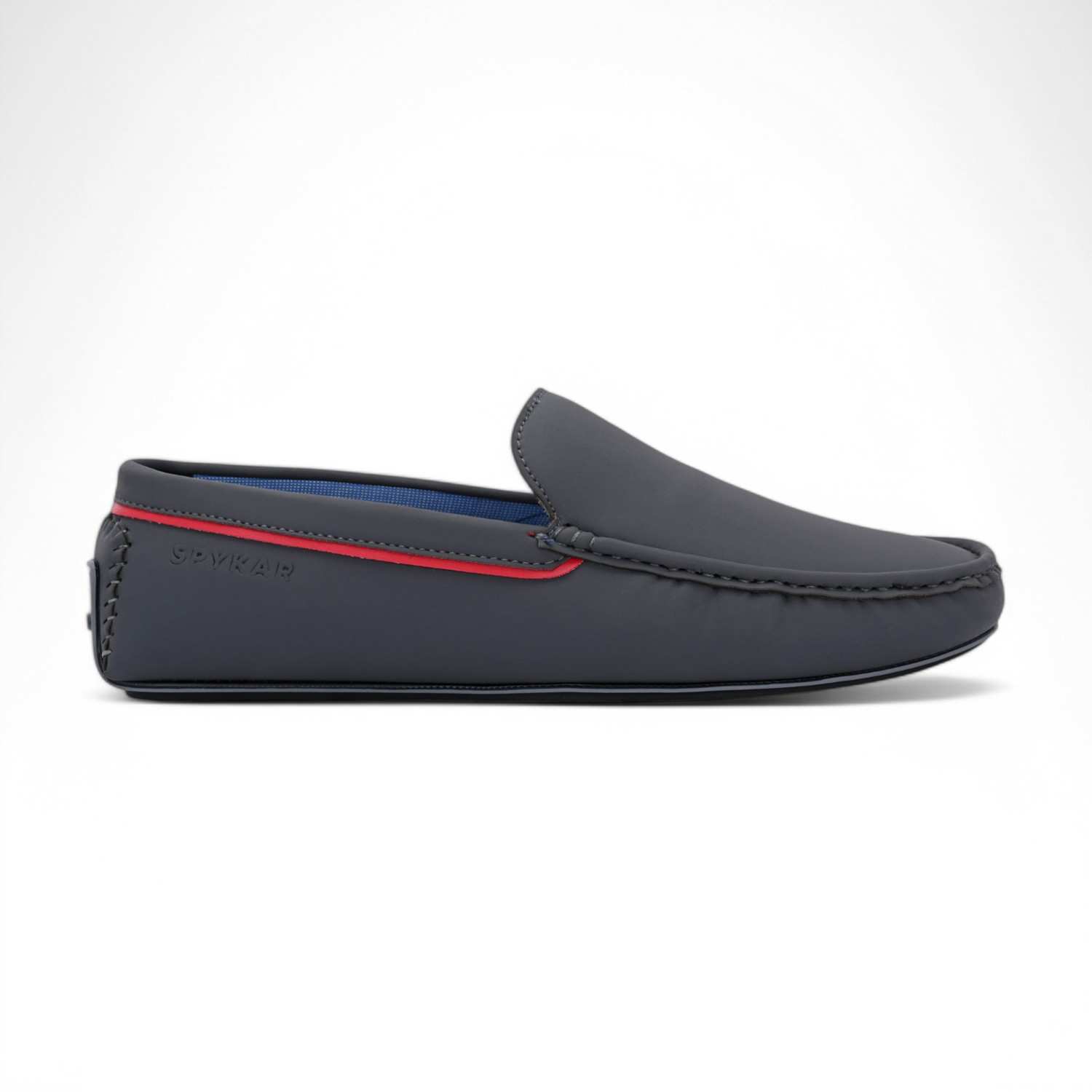 Kosal Men Grey-Red Comfort Loafers