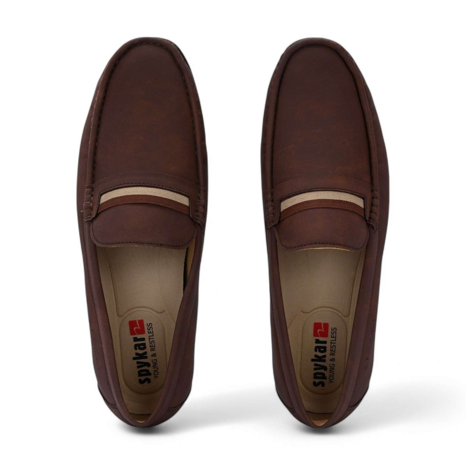 Sokun Men Brown-Beige Comfort Loafers