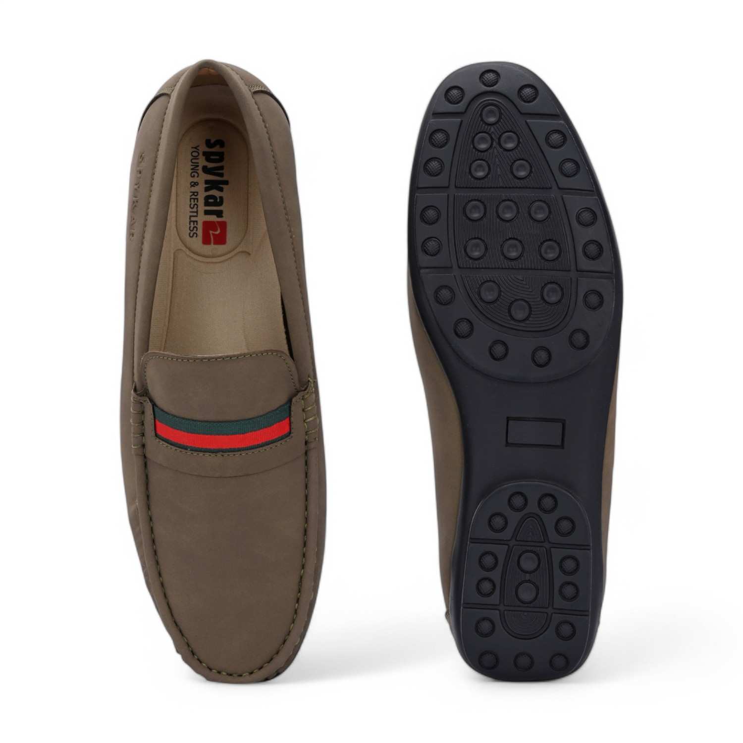 Sokun Men Olive-Green Comfort Loafers