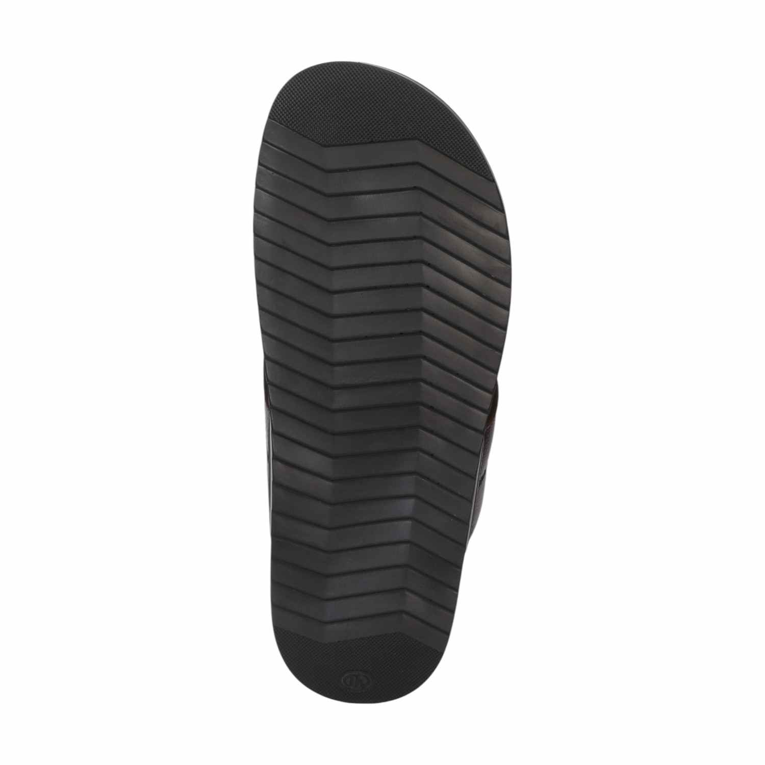 Men Brown Leather Chappal With Cushioned Footbed