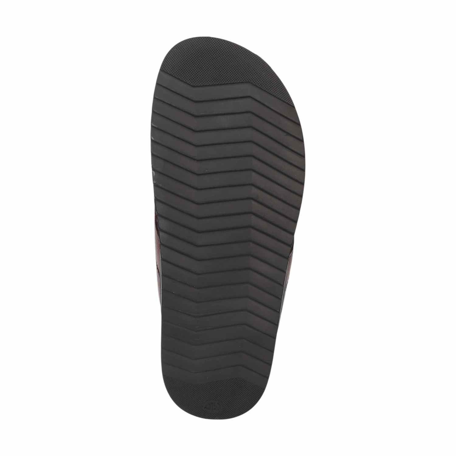 Men Tan Leather Chappal With Cushioned Footbed