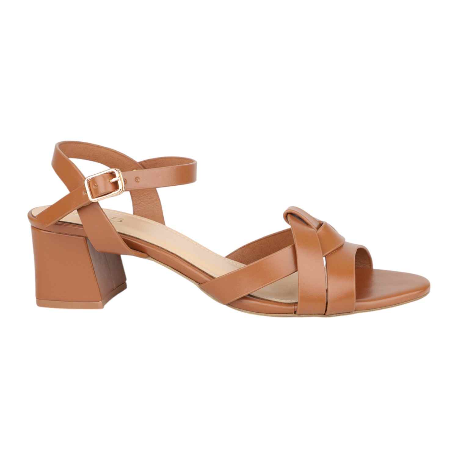 Women Stylish Tan Strappy Block Heel Sandals