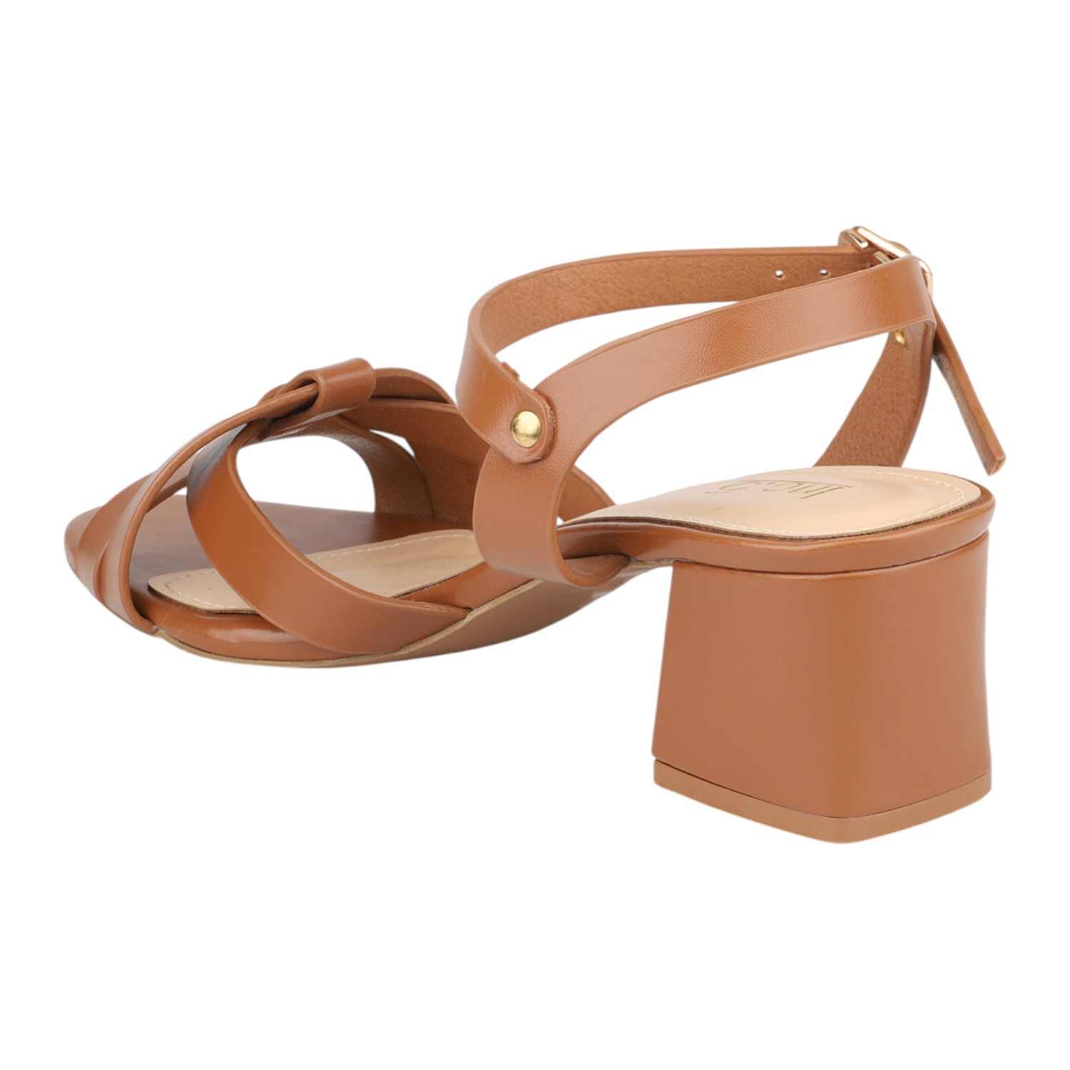 Women Stylish Tan Strappy Block Heel Sandals