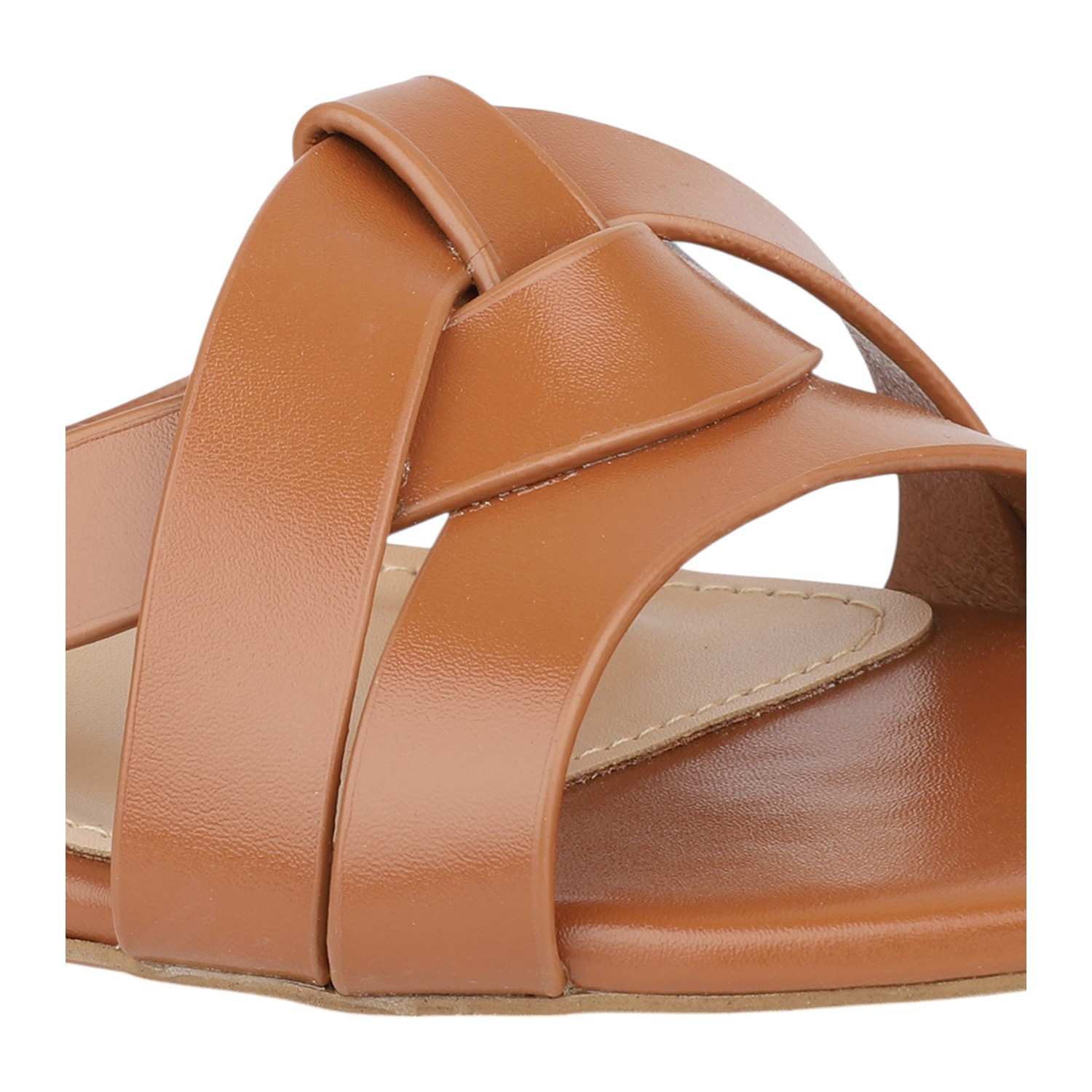 Women Stylish Tan Strappy Block Heel Sandals