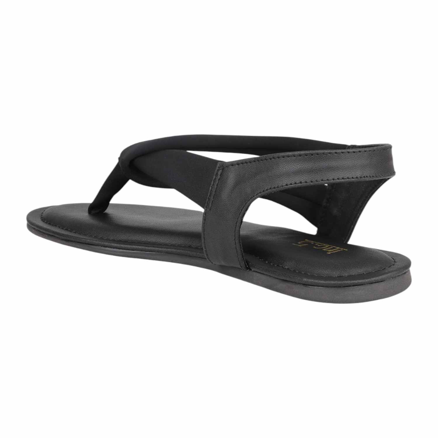 Women's Black Multi-Strap Flat Thong Sandals