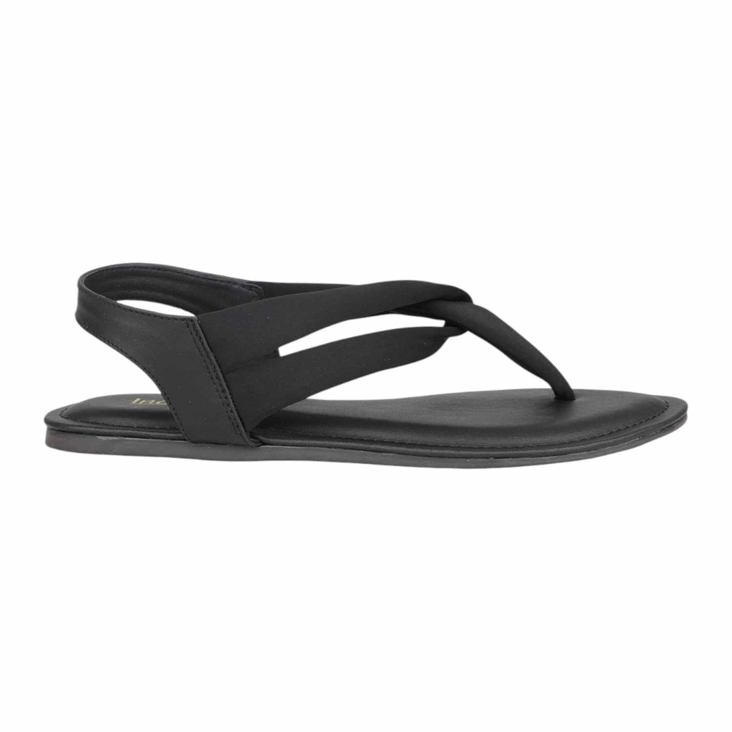 Women's Black Multi-Strap Flat Thong Sandals